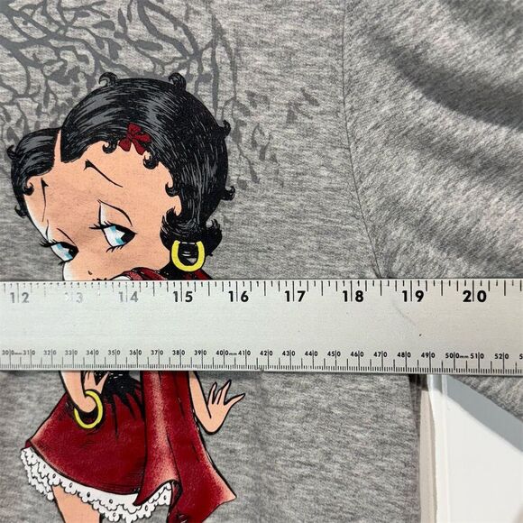 Betty Boop Hoodie XL 15/17 Gray Zip Up Graphic Red Riding Hood 2008 Cotton Y2K - Picture 6 of 8